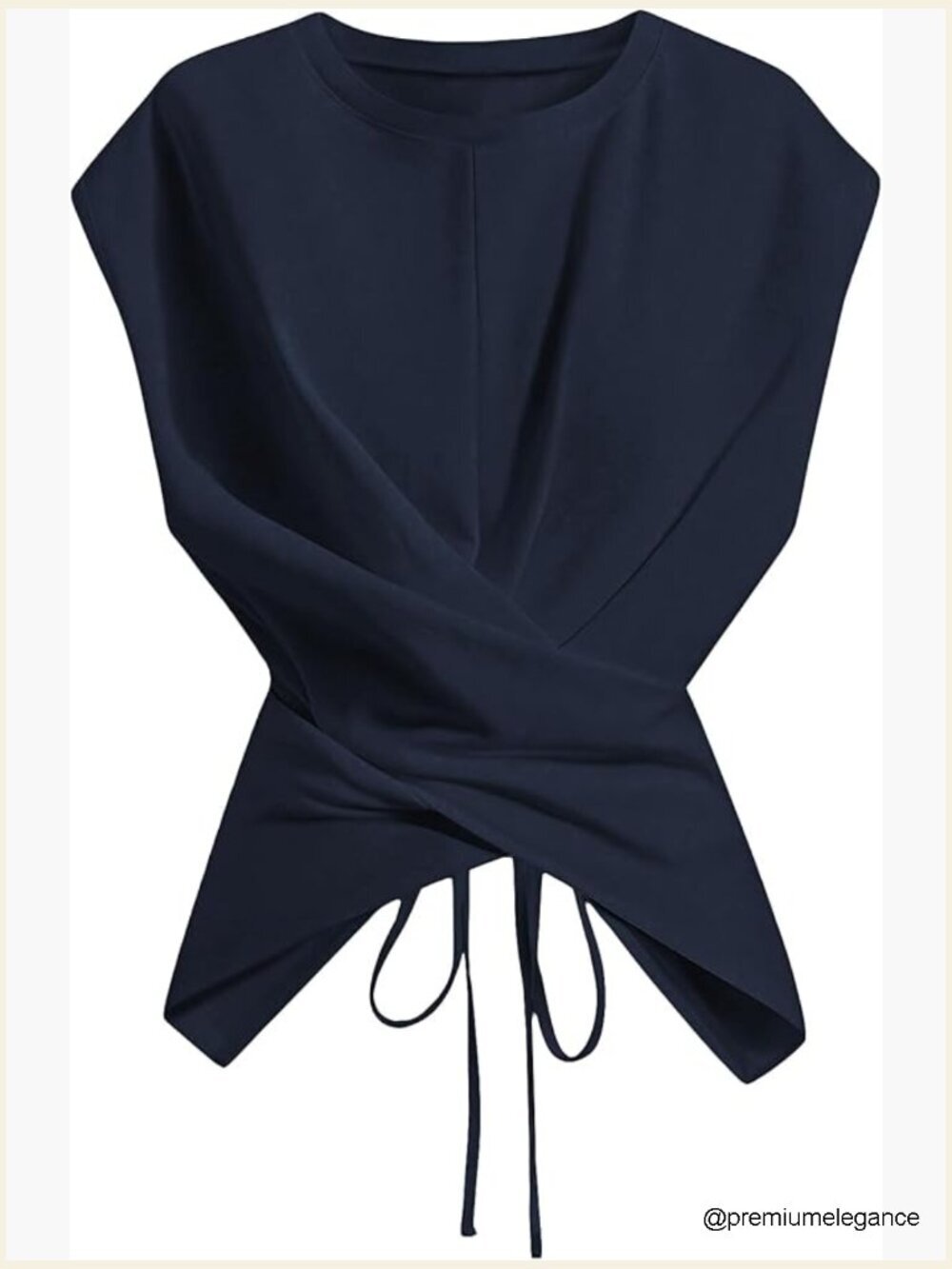 Cinched Waist Wrap Top Cap Sleeve Tie Back Going Out Workout Top